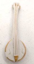 Ceramic Banjo White With Gold Trim Three Inches Long picture