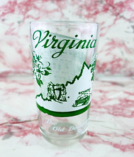 Vintage Hazel Atlas Glass Virginia State Lyric Melody Barware Green Collectible picture