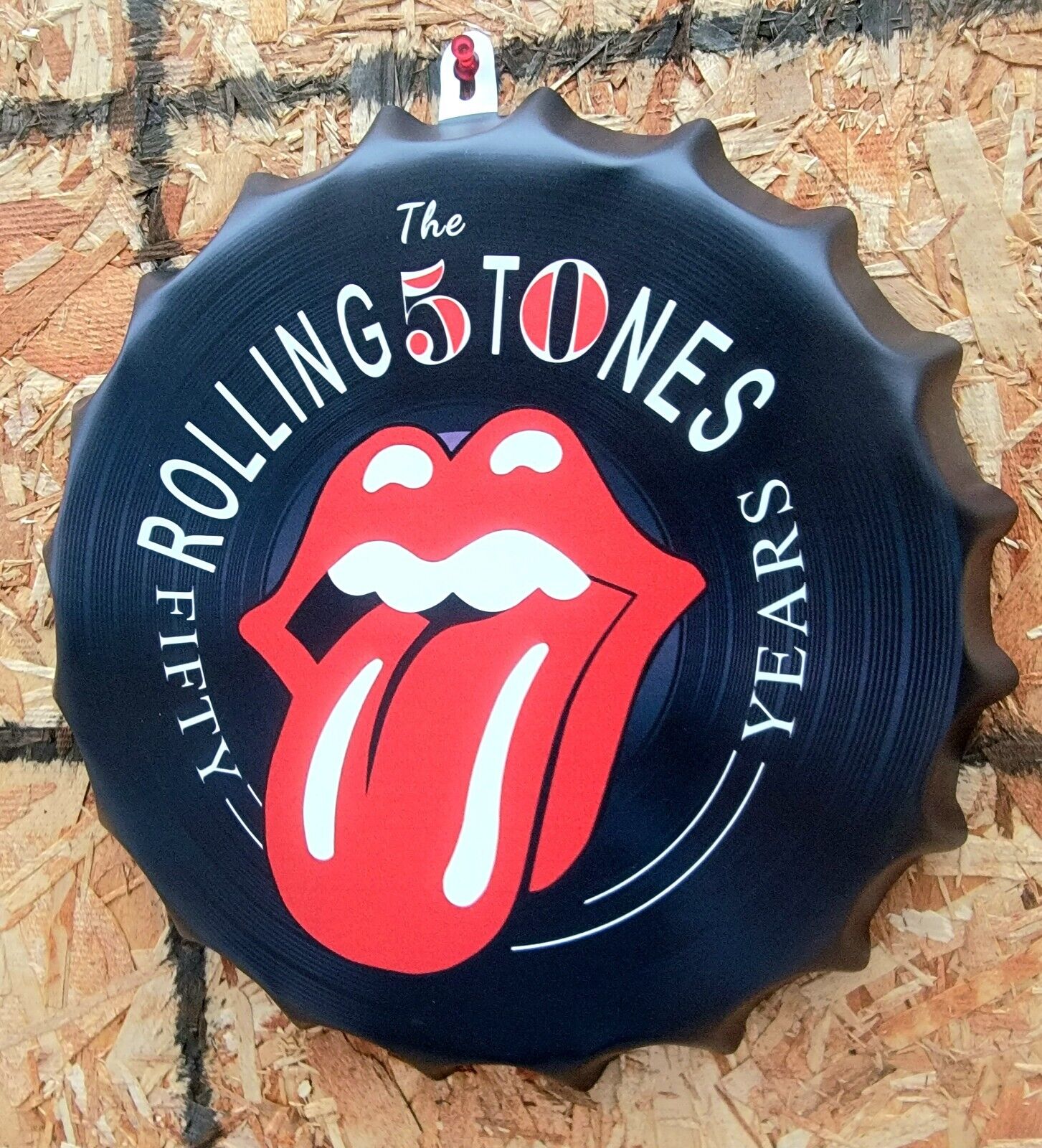 Rolling Stones Tongue logo Fifty Years Metal Sign For Bar, Music Studio Man cave