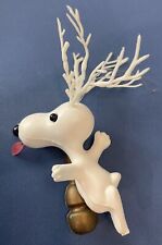 Vintage Snoopy Reindeer Antlers Christmas Ornament Guitar Plastic Blow Mold picture