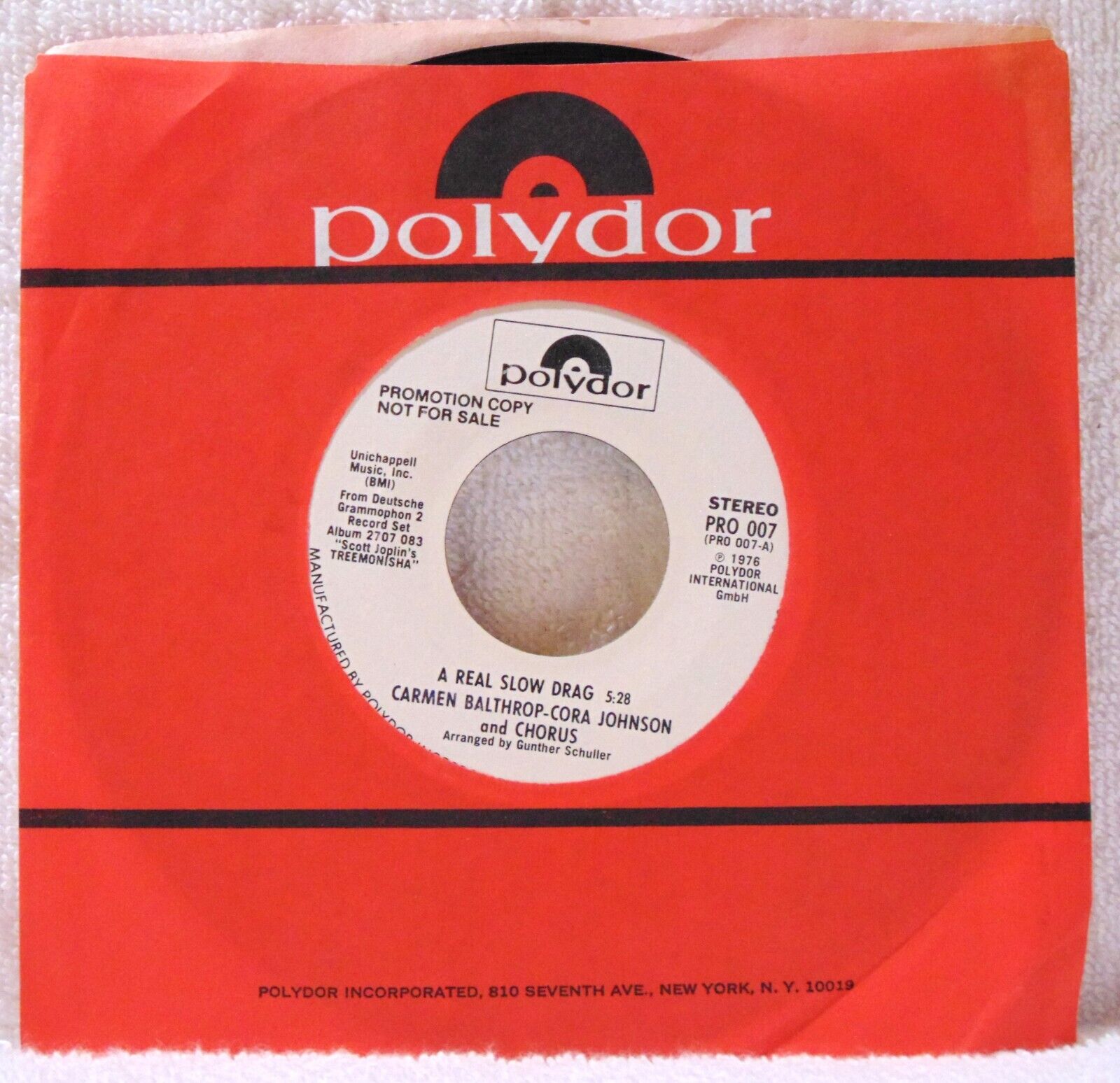 Scott Joplin – A Real Slow Drag - 1976 Polydor PRO 007 7\