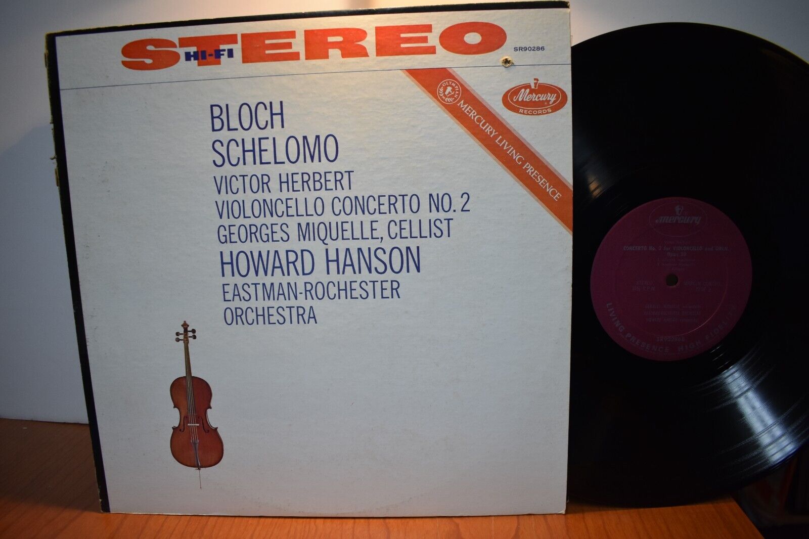 Miquelle Hanson Bloch Schelomo Herbert Concerto No. 2 LP Mercury SR90286 Stereo