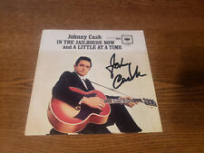 SIGNED SLEEVE 1960s VG+ JOHNNY CASH IN THE JAILHOUSE NOW/A LITTLE 42425 45 picture