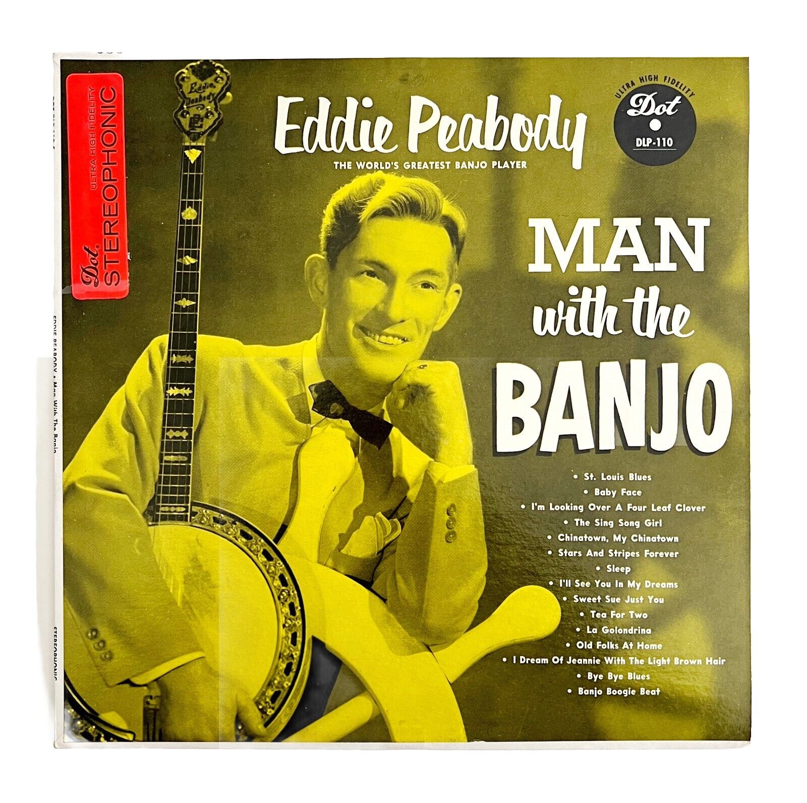 Eddie Peabody Man With The Banjo Bluegrass Vinyl Record 1950s Vintage 12\