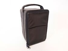Vintage 15 CD Zip Carrying Case Tote Storage Black Faux Leather  picture
