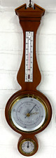 Vintage Airguide Mahogany Banjo Style Wall Barometer/Weather Station 20.5
