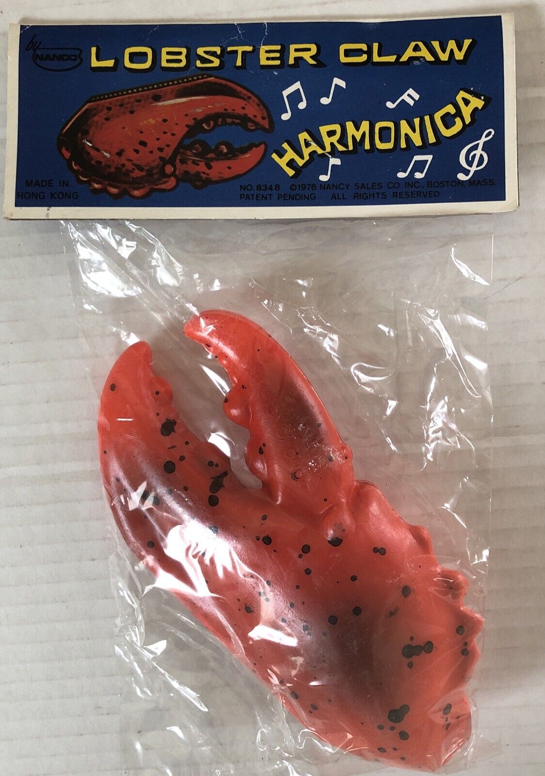 Vintage Toy Nanco Lobster Claw Harmonica NIP Sealed 1976 Rare Made in Hong Kong