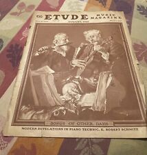 Vintage The Etude Music Magazine August 1925 Songs Of Other Days Jam Session picture