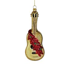 Guitar with Chili Peppers Glass Ornament with Glitter Accents Dept 56 New picture