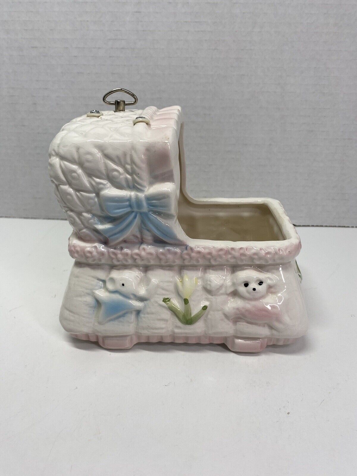 Vintage Planter Music Box Music Box Rock A Bye Baby Nursery Collectible READ
