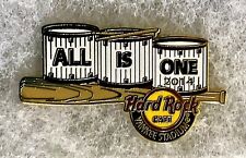 HARD ROCK CAFE YANKEE STADIUM ALL IS ONE DRUMS ON TOP BASEBALL BAT PIN # 77652 picture