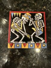 Day Of The Dead Two Guitar Players Tile  picture