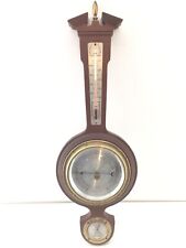 Vintage Mahogany Wood Taylor Banjo Wall Hanging Weather Station Thermometer picture