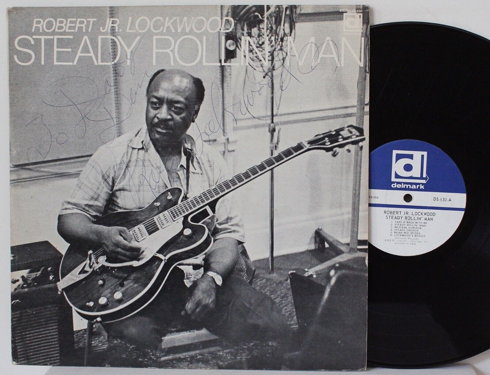 Robert Jr. Lockwood LP “Steady Rollin Man” ~ Delmark 630 ~ Autographed