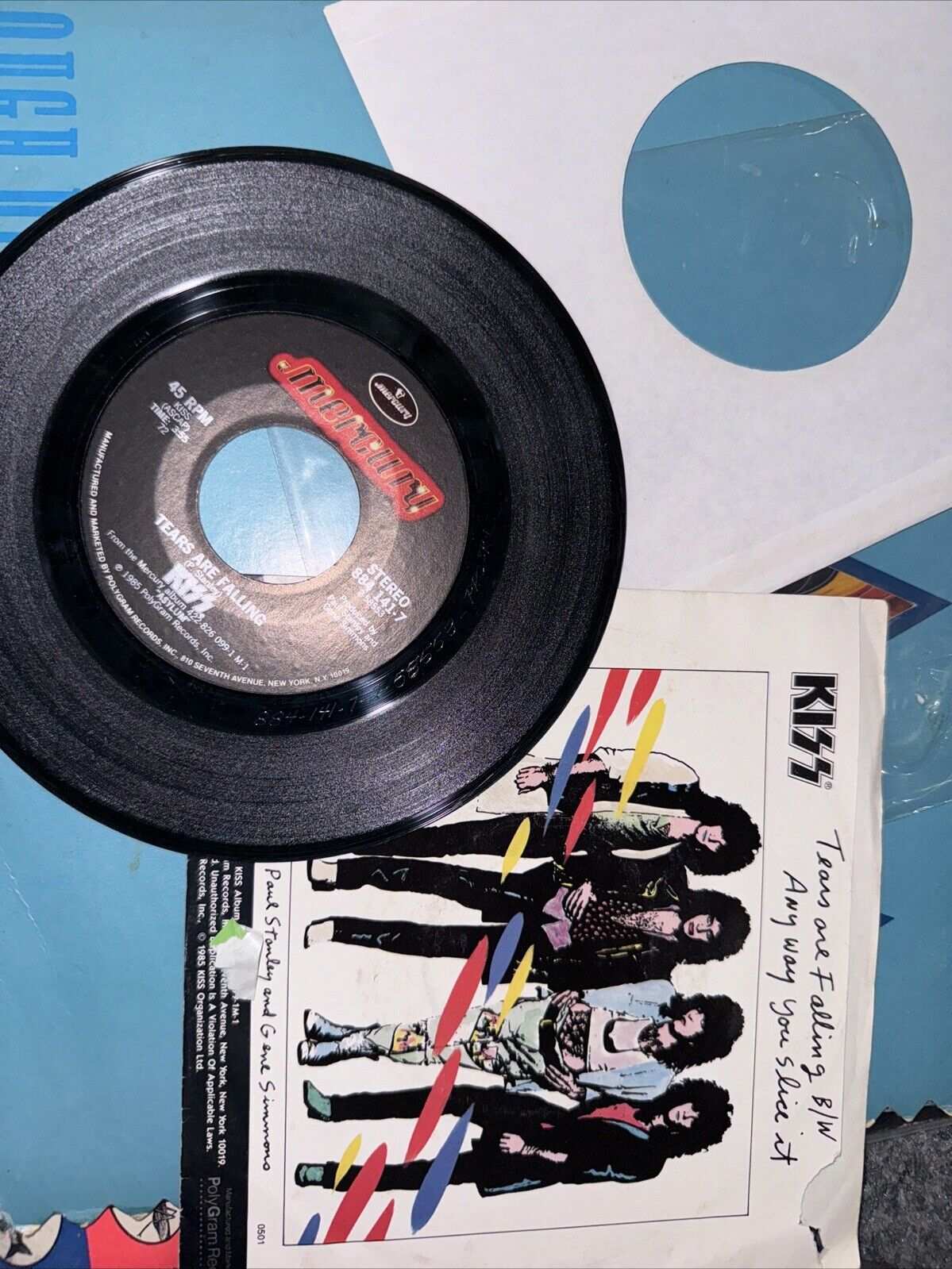 Kiss - Tears Are Falling / Anyway You Slice It - Mercury 45  Vinyl Record #5514