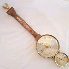 Vintage Airguide Banjo Wall Weather Station Barometer Thermometer 21.5