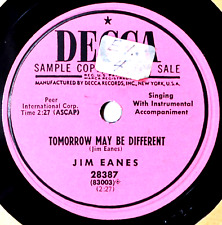 78 RPM Jim Eanes Tomorrow May Be Different / A Prisoner of War DJ EX++ Western picture