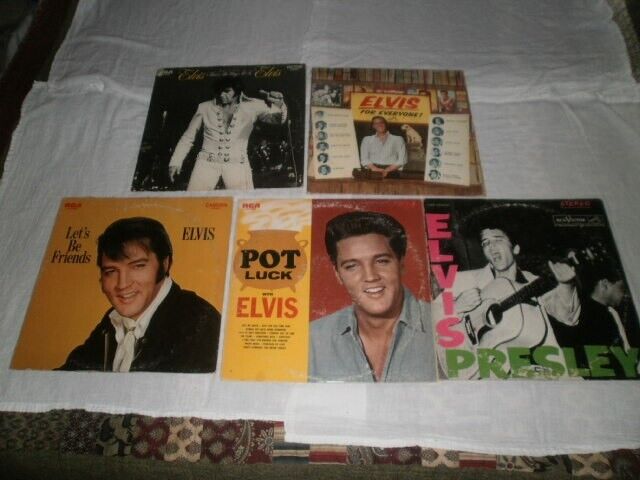 Lot of 5 Elvis Presley LP's LSP-1254(e), LSP-2523, CAS-2408, LSP-3450, LSP-4445