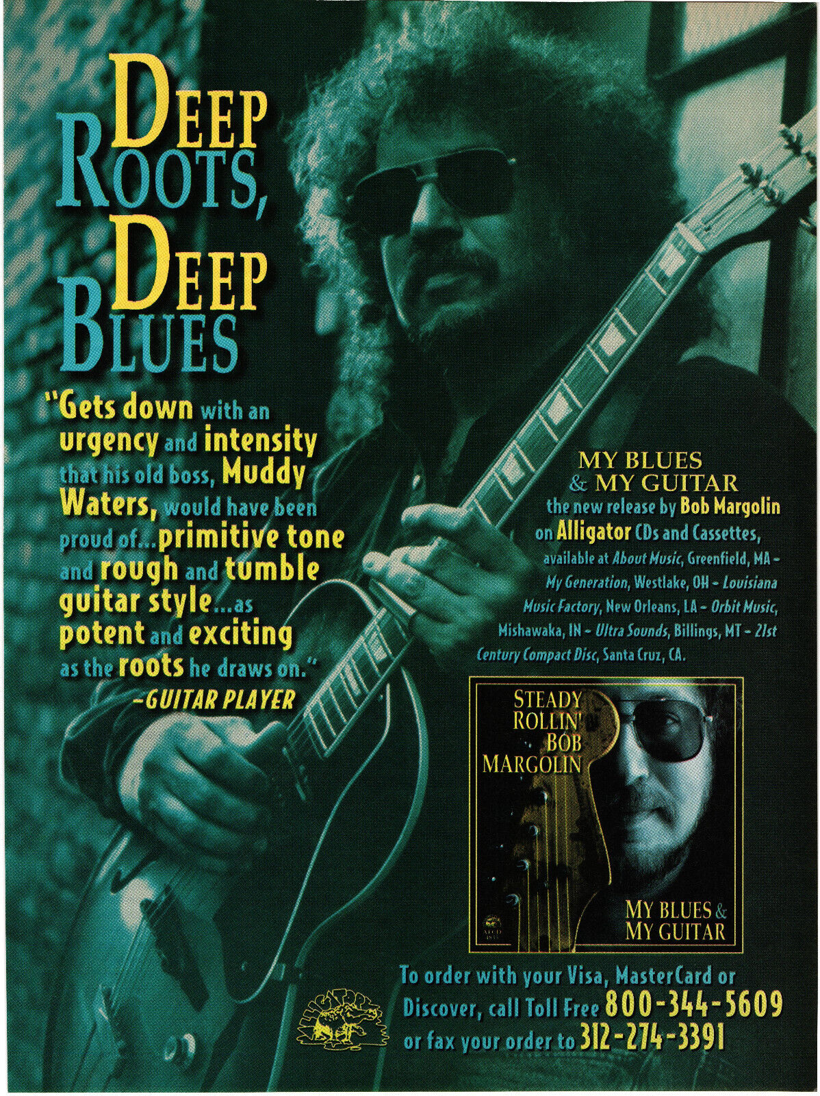 Steady Rollin' Bob Margolin - My Blues & My Guitar Album Print Advertisement
