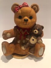 Teddy Bear Music Box Figurine Spinning Wind Up Plays Toyland Cute Gift Vintage picture