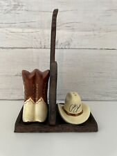 Alan Jackson Salt and Pepper Shaker Set with Iron Guitar Holder picture