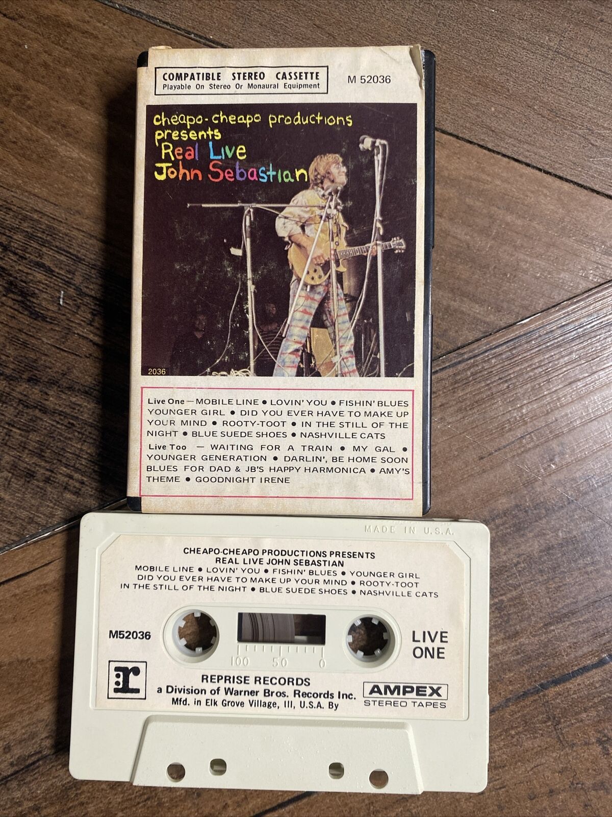Vintage 1971 REAL LIVE JOHN SEBASTIAN Cheapo Cheapo Productions Cassette Tape