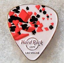 HARD ROCK CAFE LAS VEGAS RED & BLACK PLAYING CARD SUITS GUITAR PICK PIN # 101355 picture