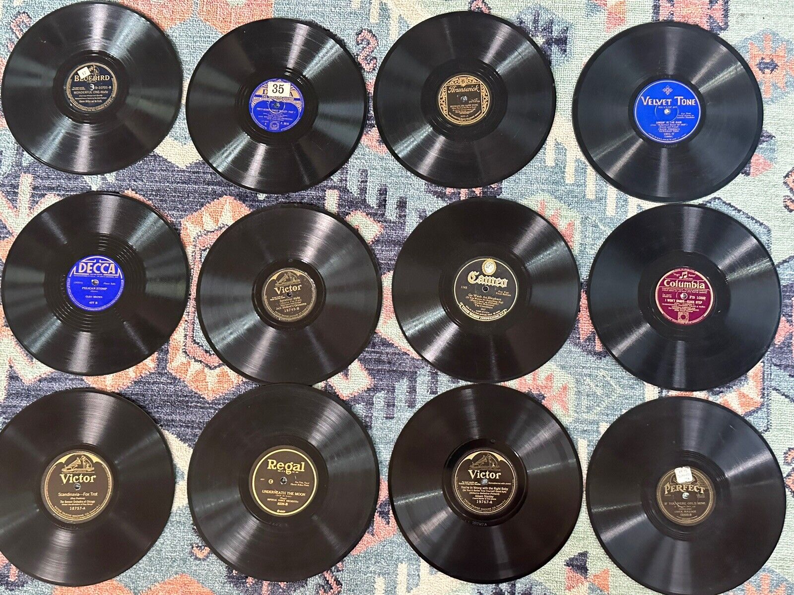 VINTAGE LOT OF 12 78 RPM RECORDS 1910'S TO 1930'S RECORDS FOR VICTROLA 
