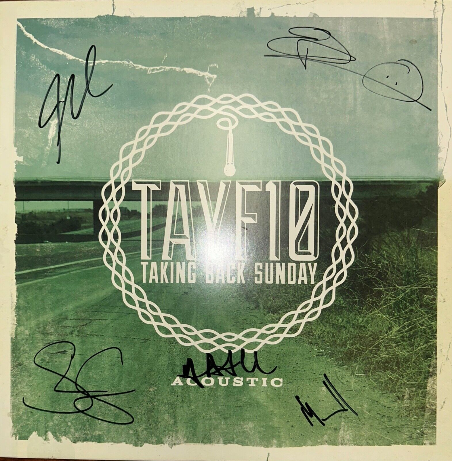 Signed By Whole Band Taking Back Sunday Tell All Your Friends TAYF10 Acoustic LP