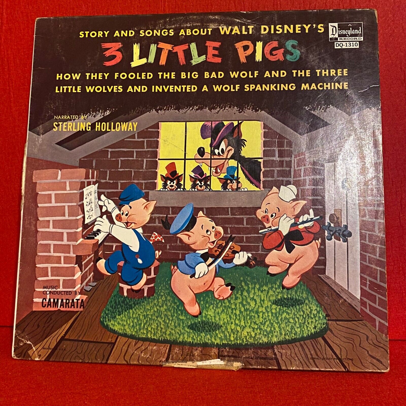 VINTAGE Walt Disney's 3 Little Pigs Record Vinyl 1967