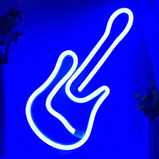 Guitar Neon Sign Light Neon Guitar Lamp, Guitar Wall Decor Guitar Neon Light Blu picture