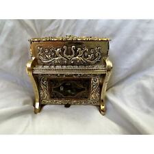 Vintage Gold Metal Music Box and Jewelry Case picture