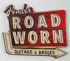 Fender Road Worn Embossed Tin Metal Sign - Guitars & Basses Unused picture