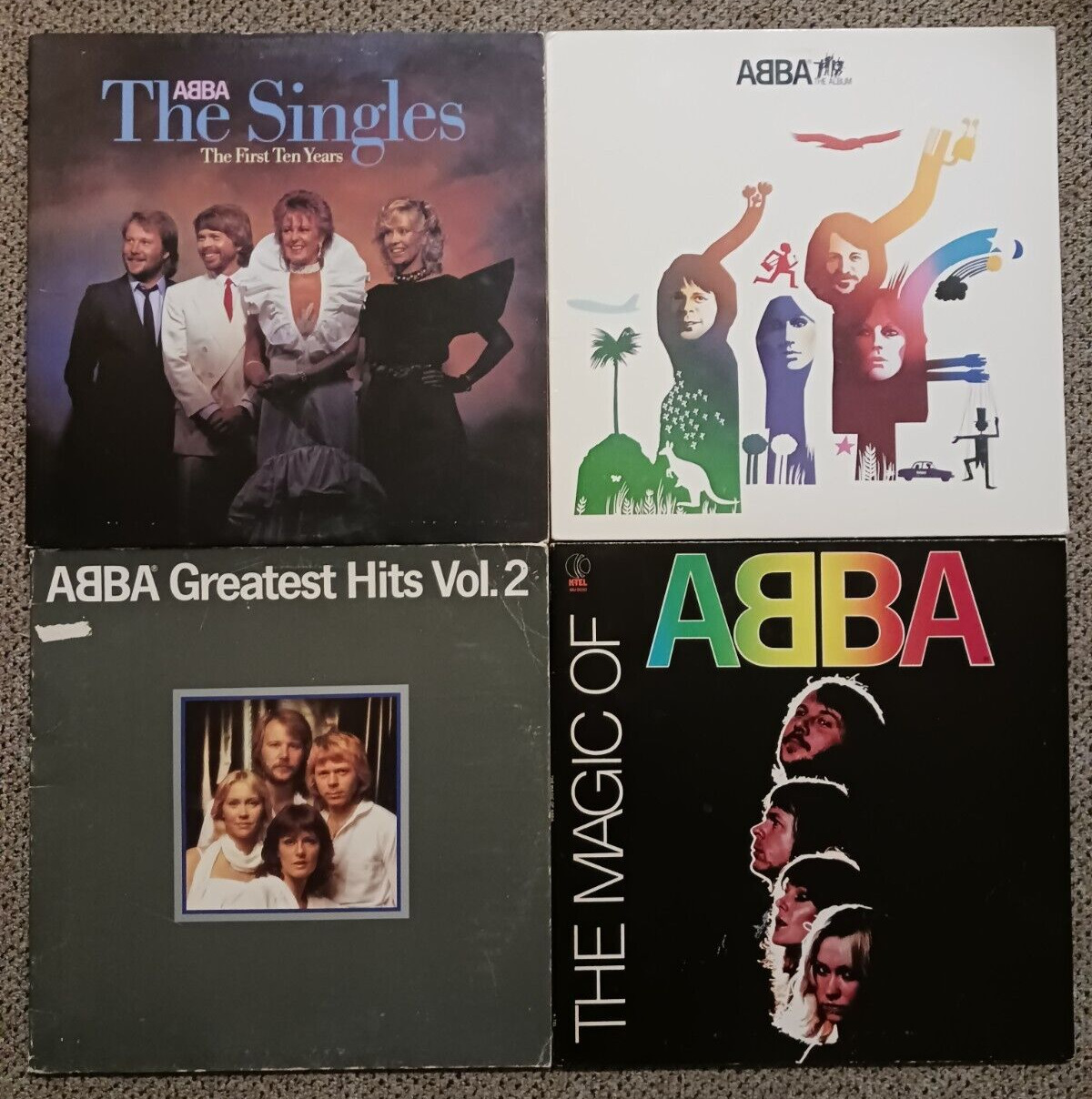 Lot of 4 ABBA LP Album Jackets Only: The Singles Greatest Hits Vol. 2 The Magic