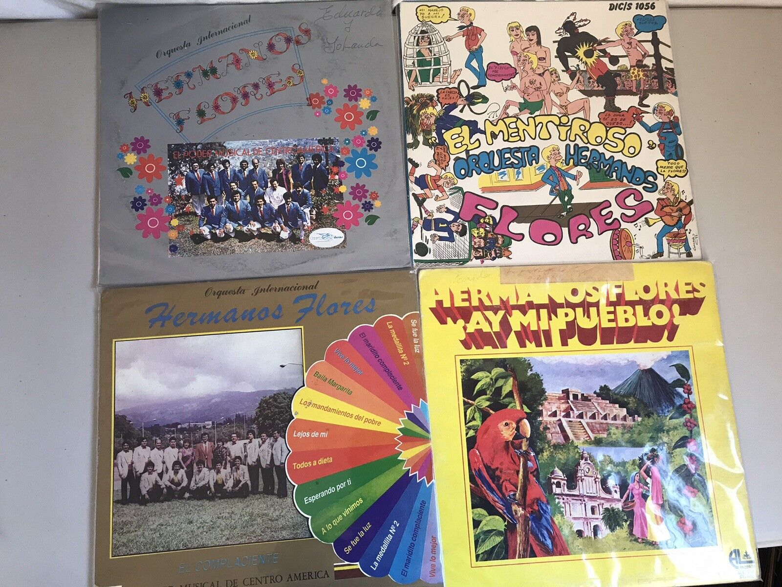 Orquesta Hermanos Flores Vinyl LPs Lot 4 El Complaciente El Mentiroso Mi Pueblo