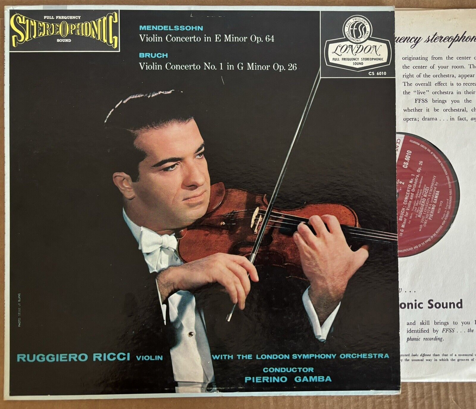 Ruggiero Ricci MENDELSSOHN/BRUCH Violin Concertos - London Blueback CS 6010
