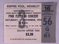 Pink Floyd Ticket Original Vintage British Winter Tour Wembley London Nov 1974 picture