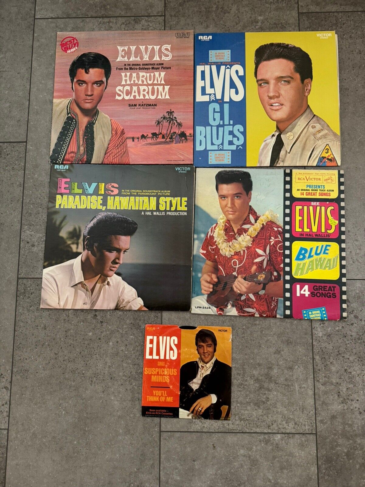 Elvis LP Albums Vinyl Lot-4 LP + 45 +++