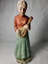 UCGC Woman With Banjo Porcelain Hand Painted Vintage Figurine picture