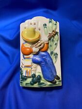 Vintage Porcelain Mexican Guitar Player Siesta Wall Pocket Planter Made in Japan picture