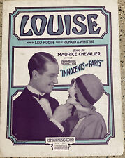 VINTAGE SHEET MUSIC 1929 LOUISE MAURICE CHEVALIER INNOCENTS PARIS LEO ROBIN picture