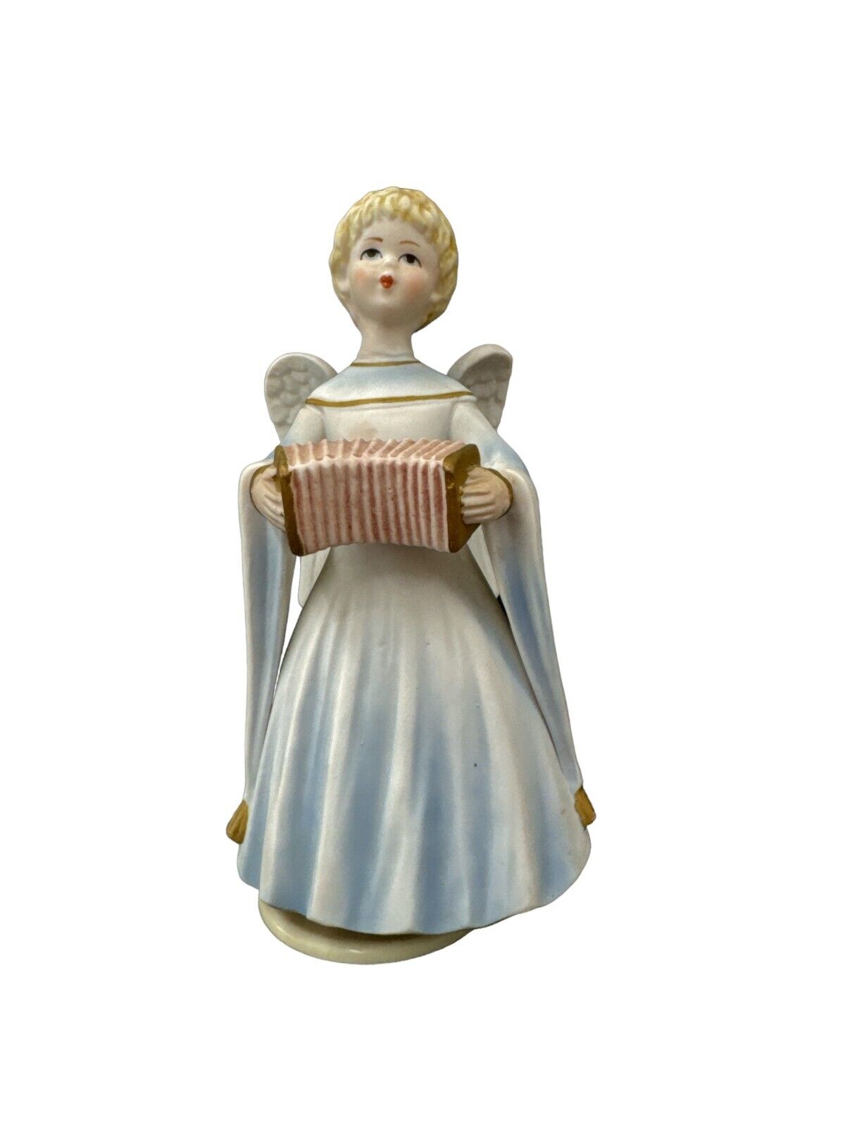 Vintage Schmid Brothers Music Box Angel with Accordion Silent Night