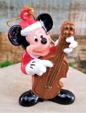 Christmas Mickey Mouse Playing Bass Guitar Walt Disney Figurine Hanging Ornament picture