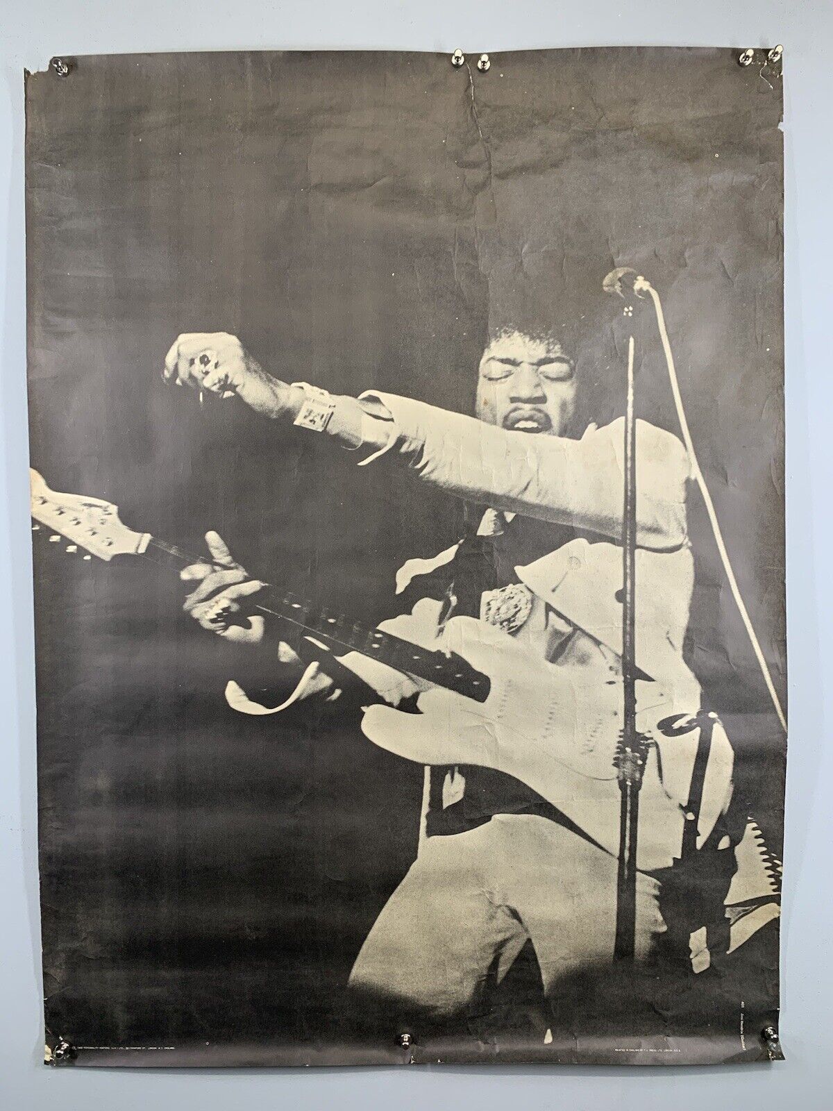 Jimi Hendrix Poster Linda McCartney Image Vintage Personality No 401 UK 1968