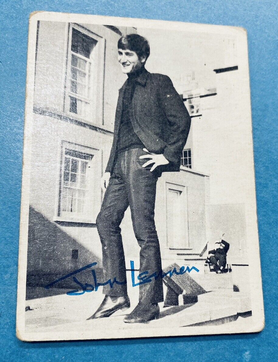 Vintage 1964 Beatles Black & White Card Series John Lennon Card #42