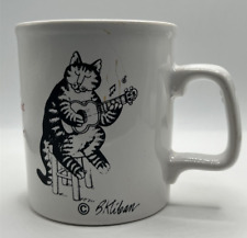 Kliban Cat Mug Cup Vintage Love to Eat Mousies Guitar England Black White used picture