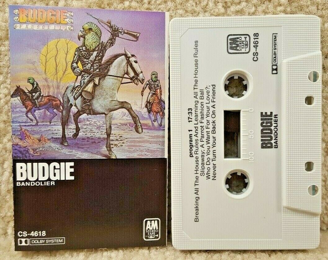 Vintage 1975 Cassette Tape Budgie Bandolier MCA Records