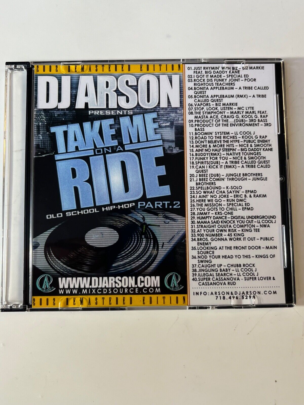 DJ ARSON TAKE ME ON A RIDE PART. 2 OLD SCHOOL HIP HOP NYC PROMO MIXTAPE MIX CD