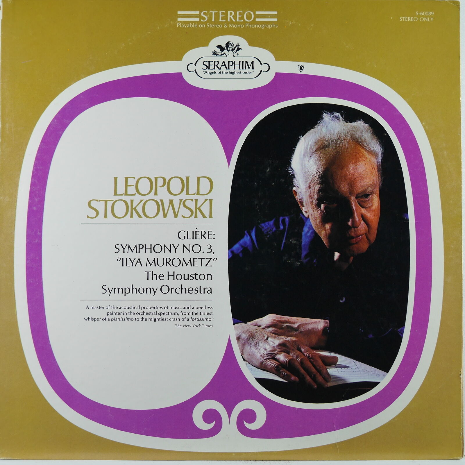LEOPOLD STOKOWSKI Gliere Symphony No. 3  SERAPHIM S-60089 EX / EX 1957