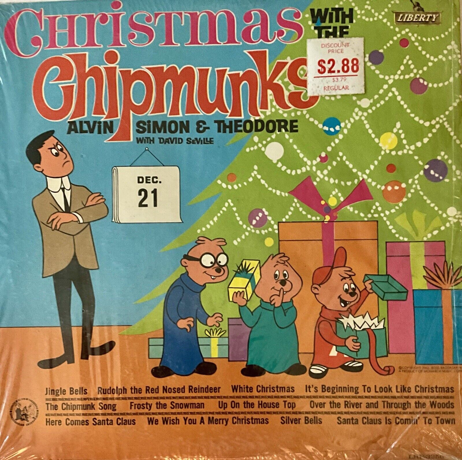 Christmas with the Chipmunks Xmas Record lp original 1962 vinyl Shrink Wrap
